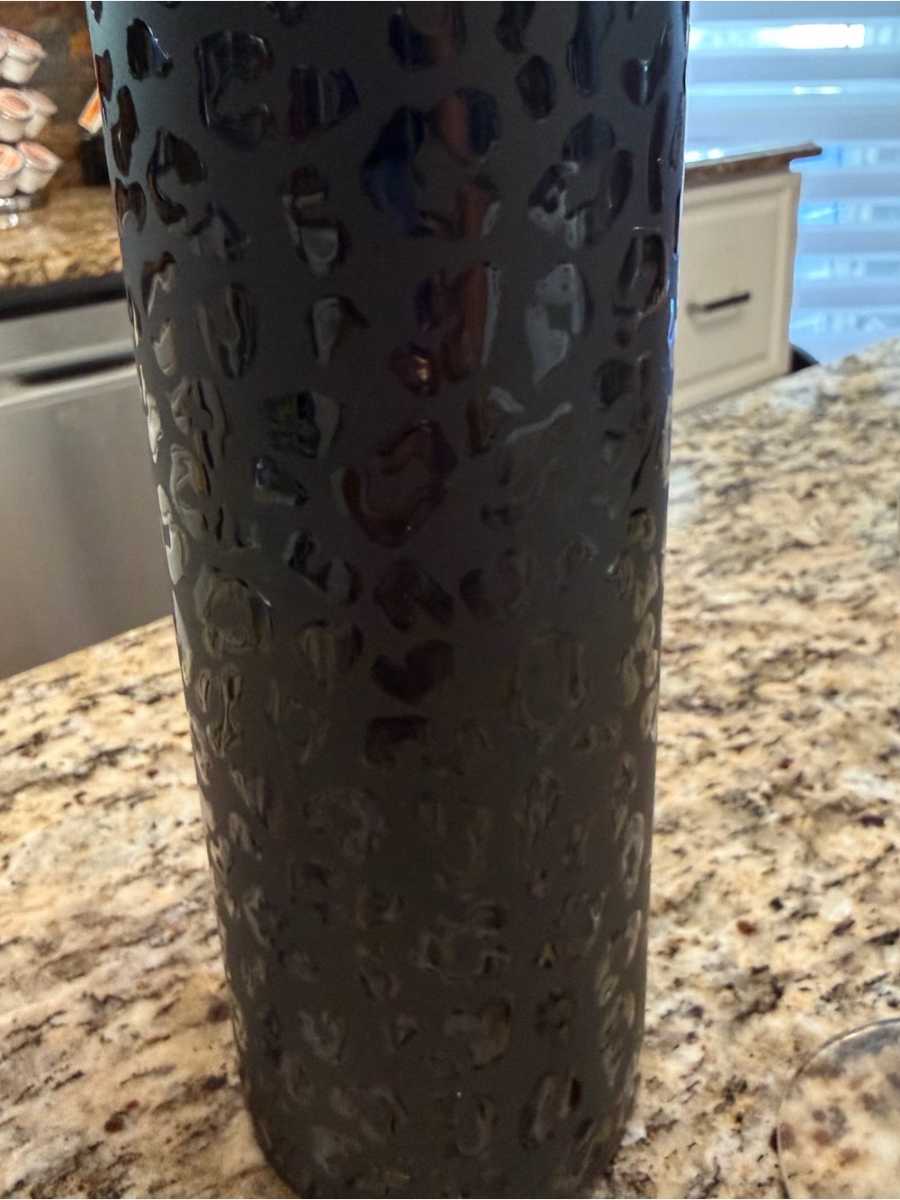 Decorative Black wine glass Canter great for home, picnics.